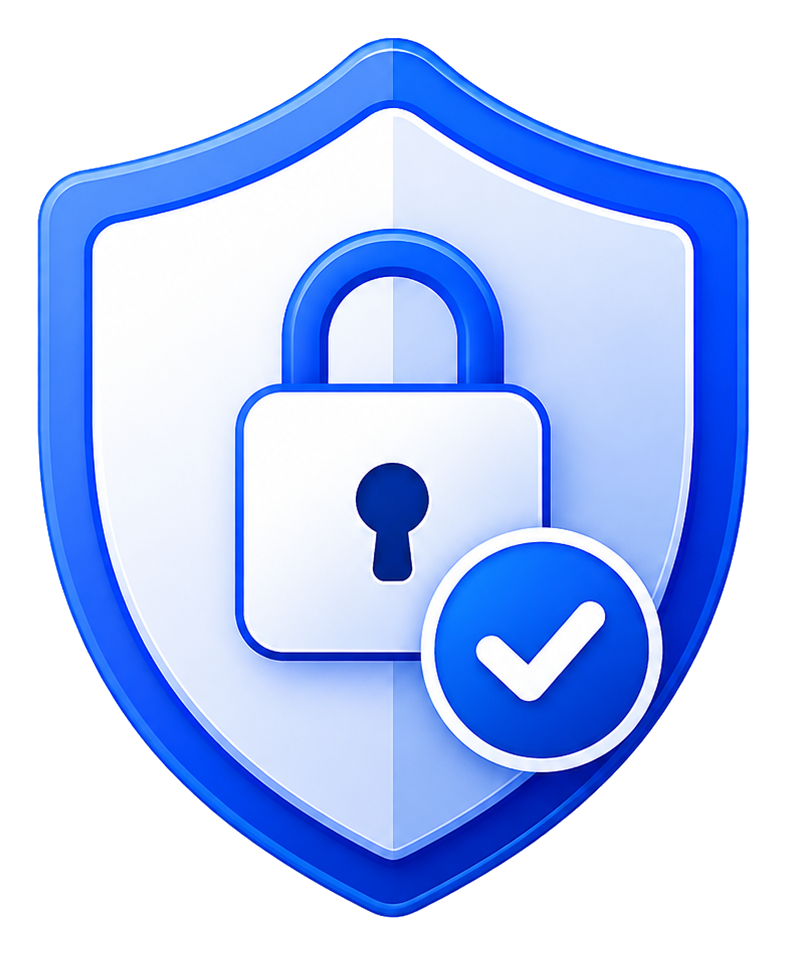 Secure shield workspace illustration